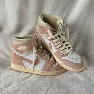 Nike Women's High-Top Sneakers in Pink and White Jordans